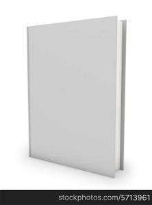 Blank hardcover book template isolated on white background.