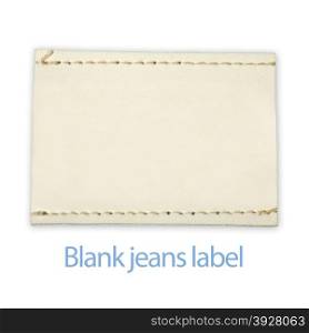 Blank jeans label isolated on white