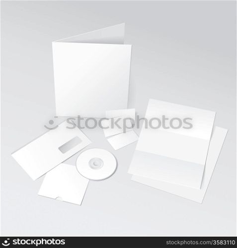 Blank Letter, Envelope, Business cards, CD and Folder template. Vector Illustration