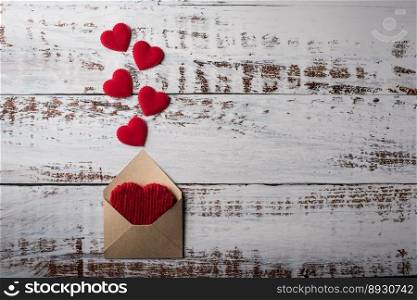 Blank Letter on wood background, valentine&rsquo;s day concept
