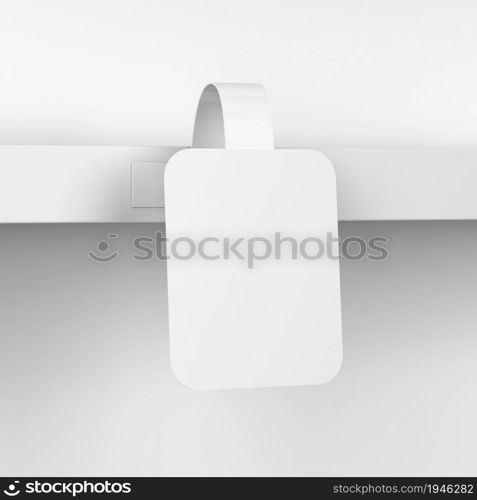 Blank market wobbler mockup. 3d illustration on gray background