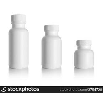 Blank medicine bottle isolated on white background, (clipping work path included).
