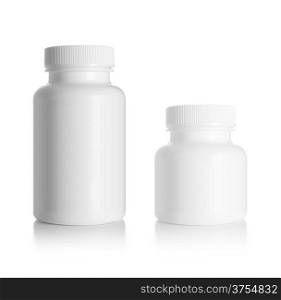 Blank medicine bottle isolated on white background, (clipping work path included).