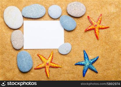 Blank message on sand and pebbles