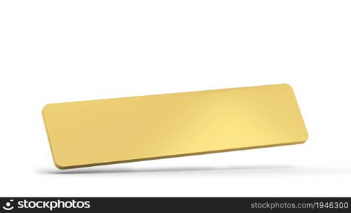 Blank metal name tag. 3d illustration isolated on white background