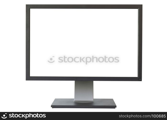 blank monitor isolated on white background with clipping path