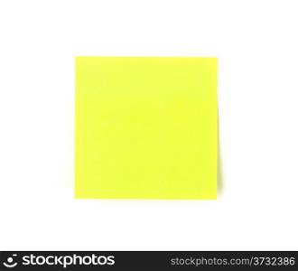 Blank note, paper stick isolated on white background with soft shadow.