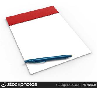 Blank Notepad With Copyspace Showing Empty White Note Book