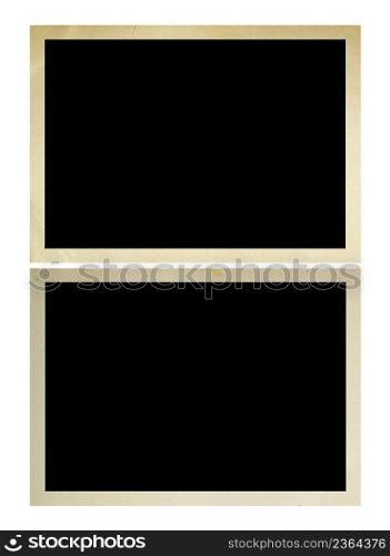 Blank old photo isolated on white background. Collection background template for design work