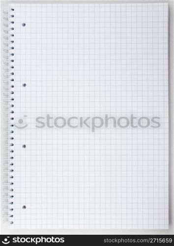 Blank open notebook with grid