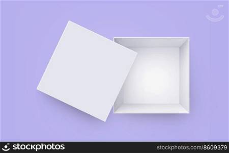 Blank package Box. Isolated on purple background. 3D render