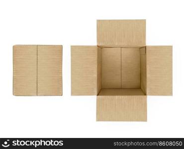 blank packaging boxes - open mockup, isolated on white background