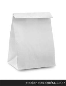 Blank paper bag isolated on white