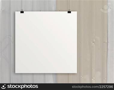 blank paper card 3d on composition wall as concept