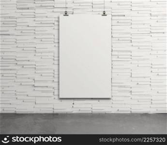 blank paper card on composition wall as concept