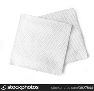 Blank paper napkin isolated on white background with clipping path