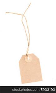 blank paper tag isolated on white background. empty paper tag
