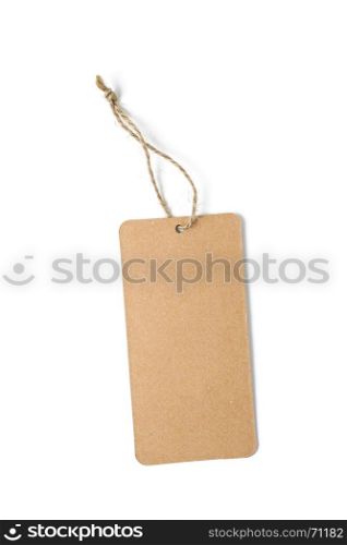 blank paper tag with string