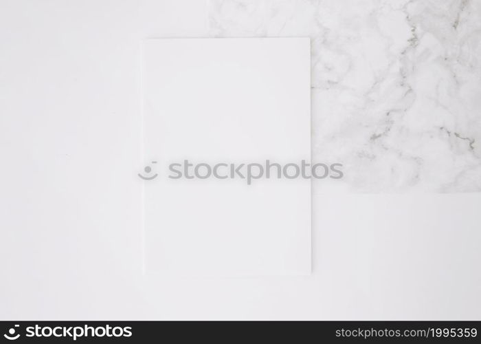 blank paper white desk background