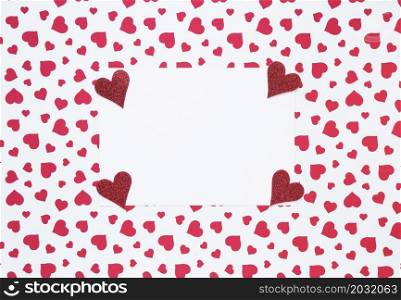 blank paper with small hearts
