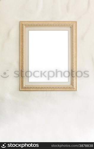 blank photo frame on white wall background