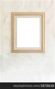 blank photo frame on white wall background