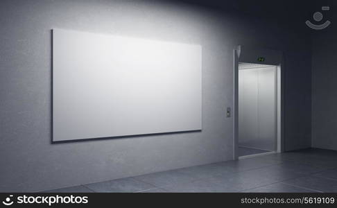 blank picture in the elevator&rsquo;s hall