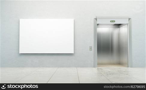 blank picture in the elevator&rsquo;s hall