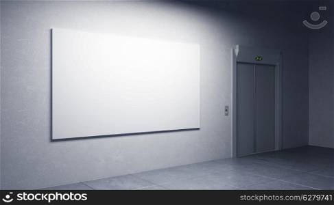 blank picture in the elevator&rsquo;s hall
