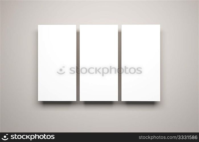 blank pictures on the wall, 3d render