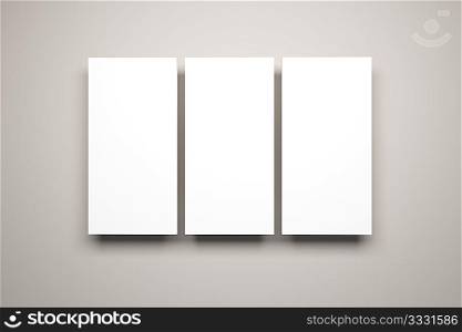 blank pictures on the wall, 3d render