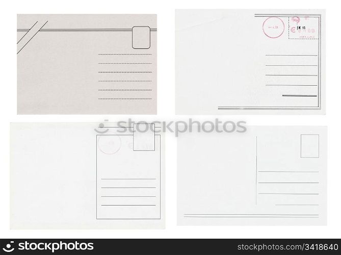 Blank postcards isolated in high resolution