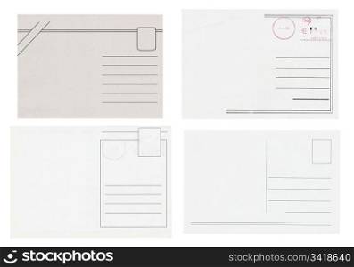 Blank postcards isolated in high resolution