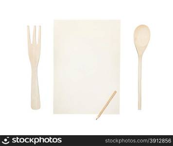 Blank recipe book, isolated on white background
