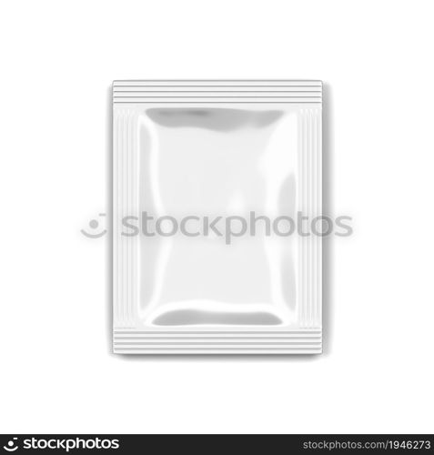 Blank sachet packaging mockup. 3d illustration isolated on white background