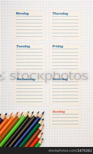 blank school schedule for the week