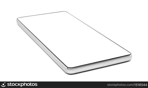 Blank screen Mobile phone isolated on white background with Clipping path.