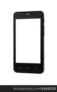 blank screen mobile phone isolated on white background with clipping path