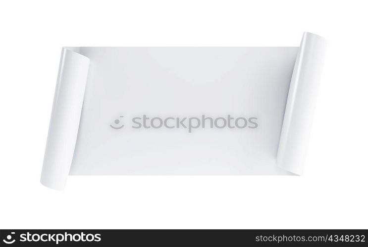 blank scroll, isolated 3d render