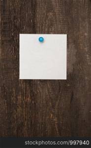 blank sheet for notes on wooden background