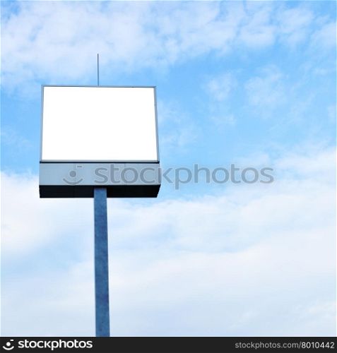 Blank sign on the post, put your own text or image here&#xA;