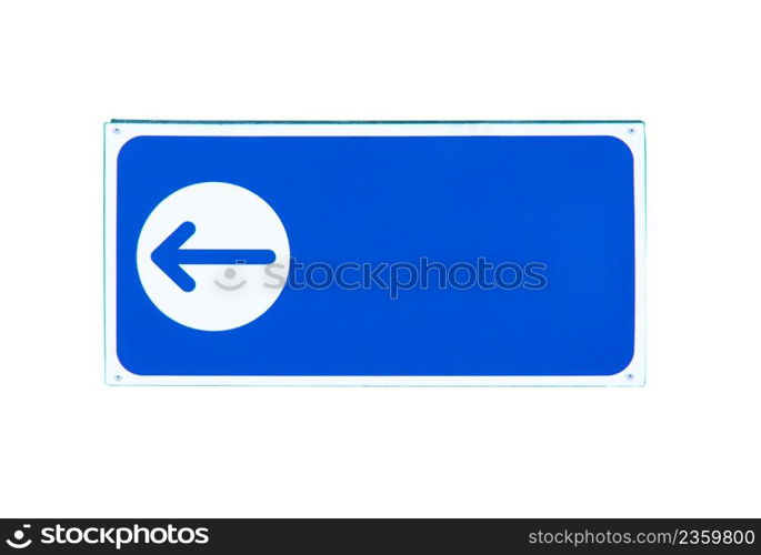blank signpost with direction arrow isolated on white background