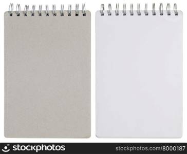 blank spiral notebook isolated on white with clipping path