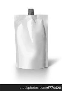 Blank spout pouch with cap or doy pack isolated on white with clipping path
