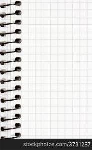 Blank squared page of a spiral notebook