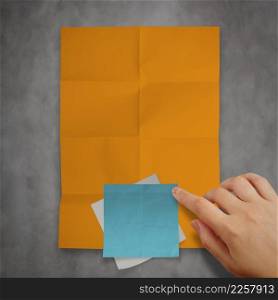 blank sticky notes on recycle crumpled paper background as concept