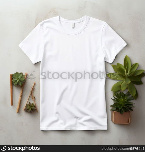 Blank t shirt mockup. Template blank shirt top view. background with composition frame.