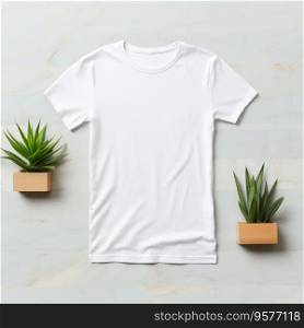 Blank t shirt mockup. Template blank shirt top view. background with composition frame.