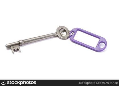 Blank tag and a key isolated on white