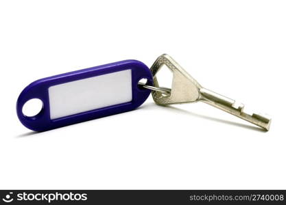 Blank tag and key in isolated white